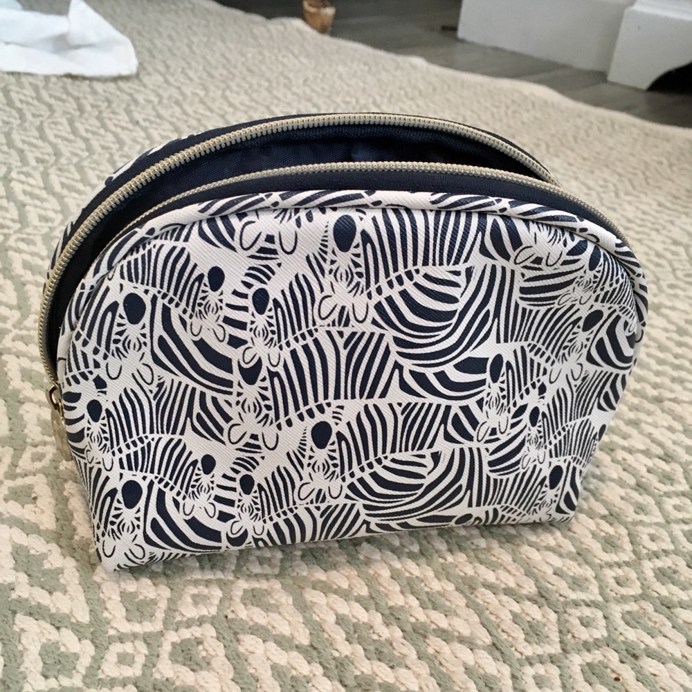 Dabney Lee • Zebra Print • Cosmetic Bag • Blue